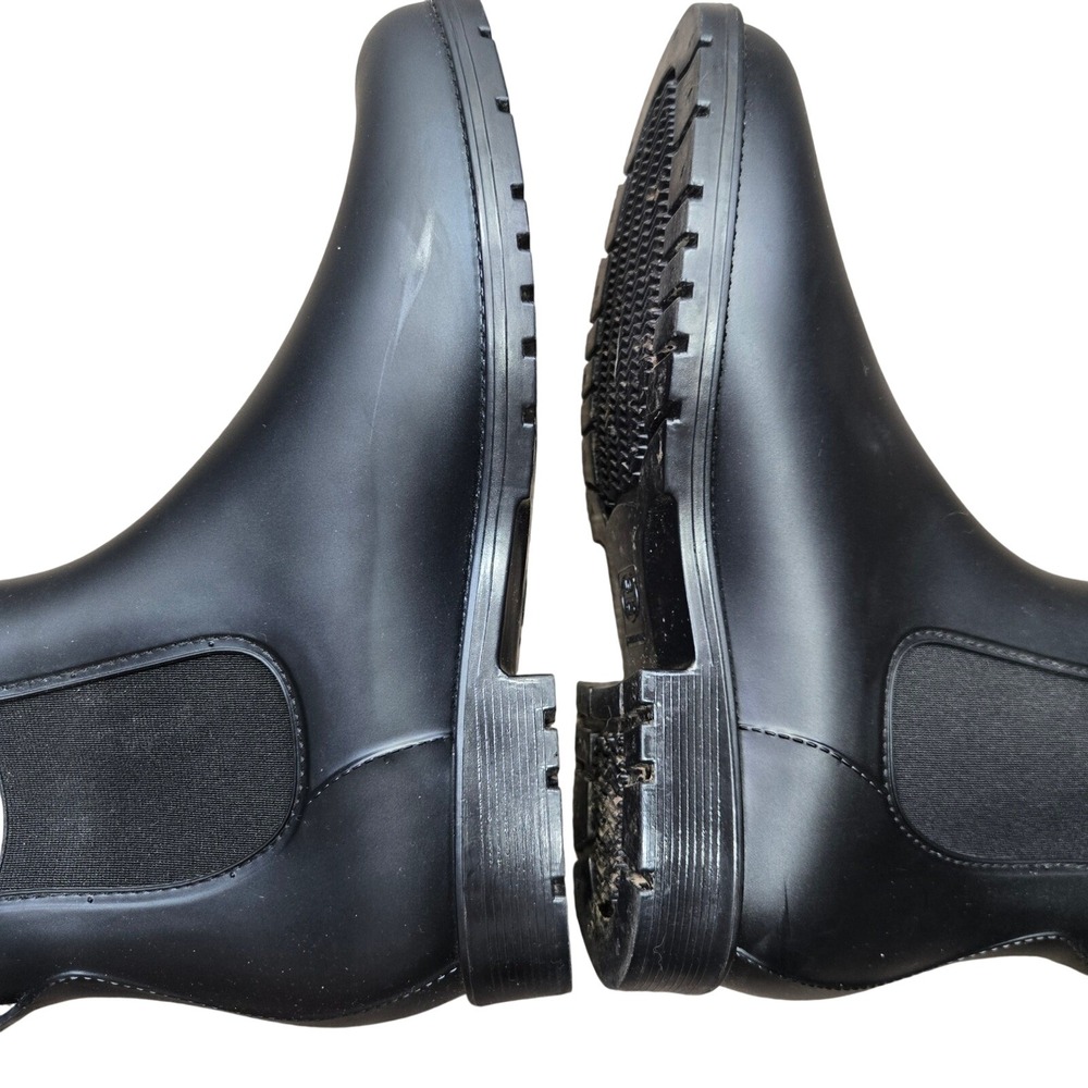 Asgard Womens Black Waterproof Chelsea Rain Boots Matte Ankle Booties Size 9.5 - Picture 5 of 6